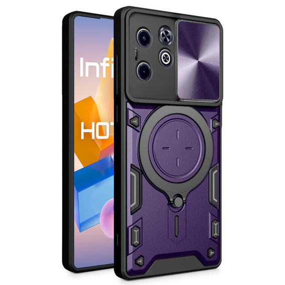 Etui pancerne do Infinix Hot 40i, CamShield Slide, fioletowe