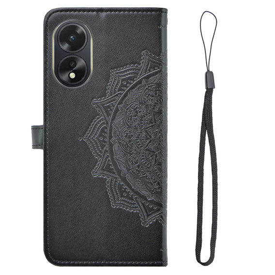 Etui z klapką do Oppo A58 4G, Mandala, czarne