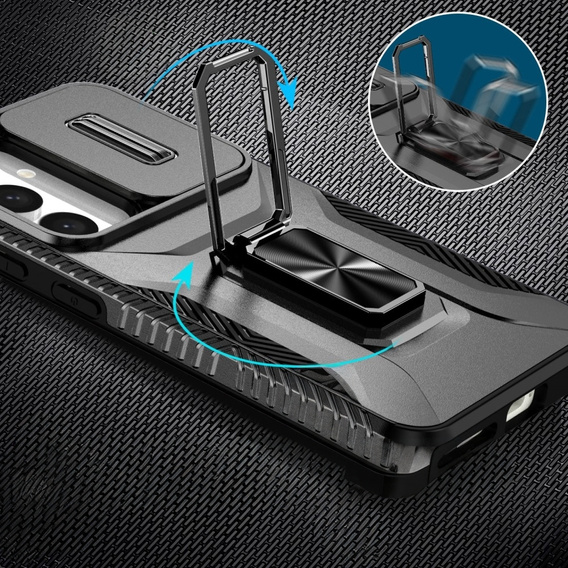 Etui do Samsung Galaxy S24, Slide Lens Lid, Czarne