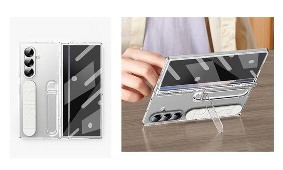 Etui z rączką i podstawką do Samsung Galaxy Z Fold7 – przezroczyste