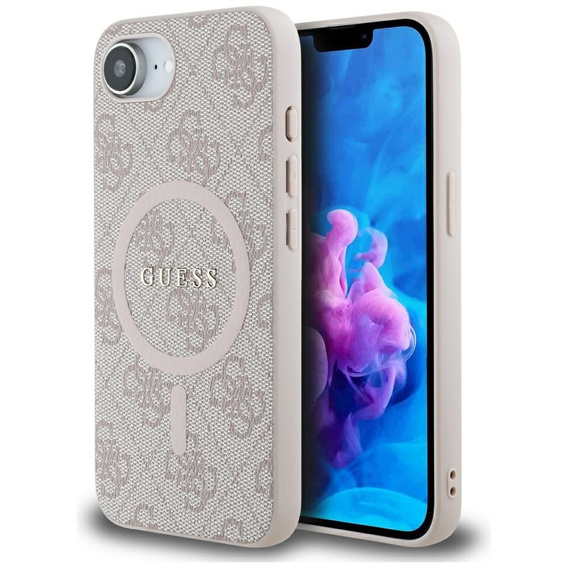 Etui GUESS do iPhone 16E, 4G Ring Classic Logo, różowe