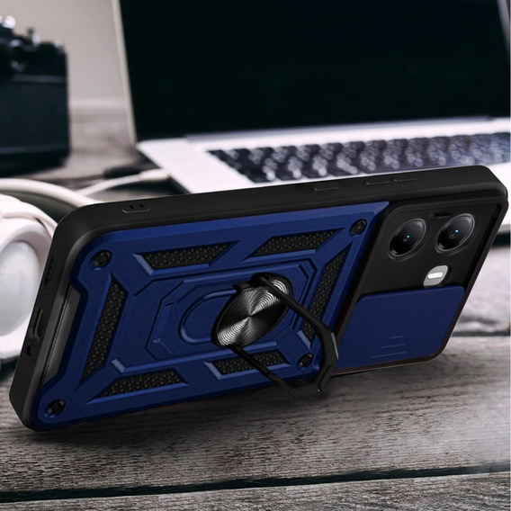 Etui pancerne do Xiaomi Poco X7 Pro 5G, CamShield Slide, niebieskie