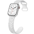 Pasek Silikonowy do Apple Watch 1/2/3/4/5/6/7/8/9/10/11/SE 38/40/41/42mm, Leopard, Biały