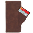 Etui z klapką do Samsung Galaxy A15 4G / 5G, Card Slot, brązowe
