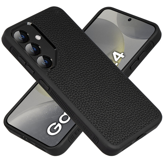 Etui skórzane do Samsung Galaxy S24, ERBORD LeatherGuard, czarne