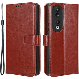 Etui z klapką do Honor 90, Crazy Horse Wallet, brązowe