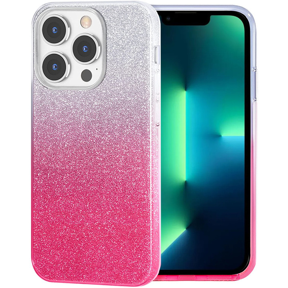 Etui Glitter Case do iPhone 13 Pro Max, Silver/Pink