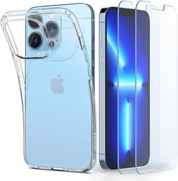 Etui + 2x Szkło Spigen do iPhone 13 Pro, Liquid Crystal Pack, Clear