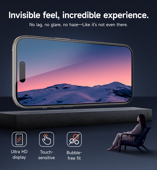 2x SURITCH Szkło Hartowane do iPhone 15 Pro Max, przezroczyste