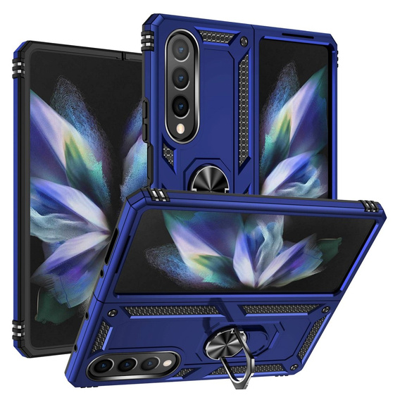 Etui pancerne do Samsung Galaxy Z Fold 4 5G, Nox Case Ring, niebieskie