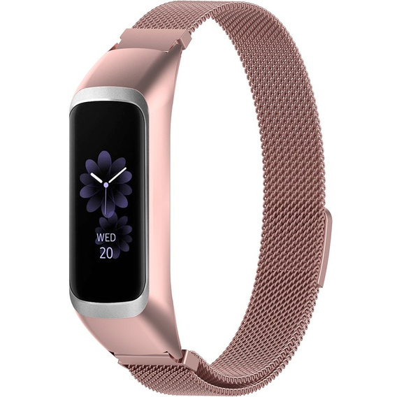 Pasek Bransoleta Milanese do Samsung Galaxy Fit 2 SM-R220, Różowy