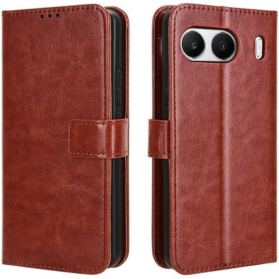 Etui z klapką do OnePlus Nord 4, Crazy Horse Wallet, brązowe
