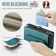Etui CASEME do Samsung Galaxy S25 FE, RFID Leather Wallet, z paskiem na ramię, zielone