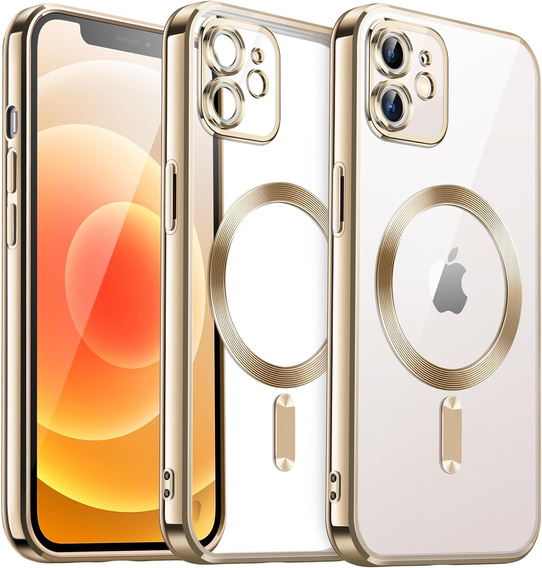Etui do iPhone 11, Electro MagSafe, złote + Szkło na ekran