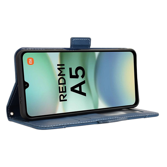 Etui z klapką do Xiaomi Redmi A5, Card Slot, granatowe