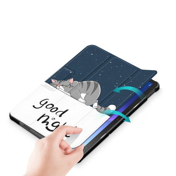 Etui do Lenovo Tab M10 Plus 10.6 TB-125F / TB-128F 3 Gen, Smartcase, sleeping cat