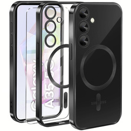 Etui do Samsung Galaxy A35 5G, Electro MagSafe, czarne + Szkło na ekran