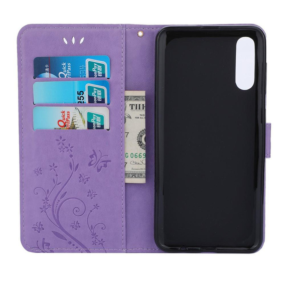 Etui z klapką do Samsung Galaxy A50s / A50 / A30s, Butterfly, fioletowe