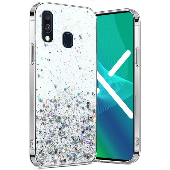 Etui do Samsung Galaxy A40, Glittery, przezroczyste