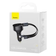 Ładowarka samochodowa Baseus Enjoyment z kablami USB-C + Lightning 3A, 30W - czarna