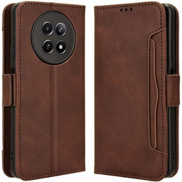 Etui z klapką do Realme 12, Card Slot, brązowe