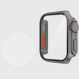 2w1 Etui + Szkło Hartowane do Apple Watch 4/5/6/SE 44MM, Szare/Pomarańczowe