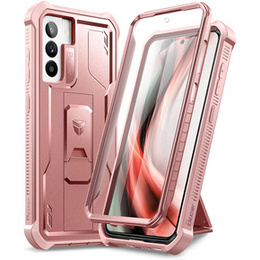 OUTLET Etui pancerne do Samsung Galaxy S21 FE, Dexnor Full Body, różowe rose gold