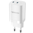 Forever Ładowarka Sieciowa 35W GaN 2x USB-C, biała