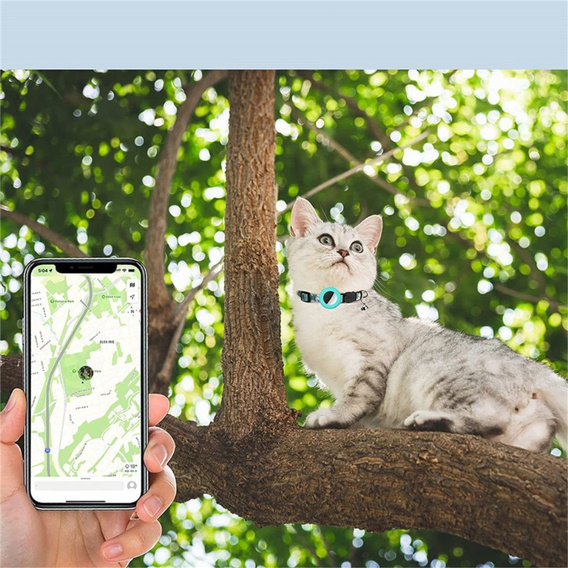 Etui Obroża z muszką i dzwoneczkiem do Apple AirTag, z folią, Zielona