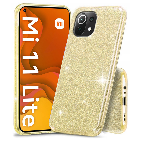 Etui do Xiaomi Mi 11 Lite / Mi 11 Lite 5G / 11 Lite 5G NE, brokat glitter, złote