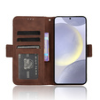 Etui z klapką do Samsung Galaxy S25 FE, Card Slot, brązowe