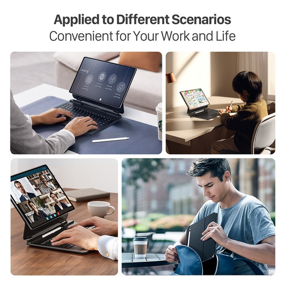 Etui z klawiaturą Bluetooth do Samsung Galaxy Tab S10 Ultra / S9 Ultra / S8 Ultra Dux Ducis – czarne