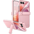Etui do Motorola Razr 60 Ultra, PC Kickstand Case, ze szkłem, różowe