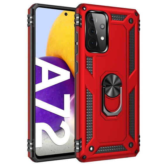 Etui pancerne do Samsung Galaxy A72 5G, Nox Case Ring, czerwone