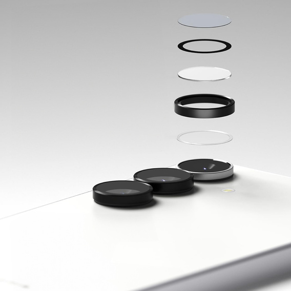 2x Szkło hartowane na aparat ERBORD do Samsung Galaxy S25 FE, Czarne