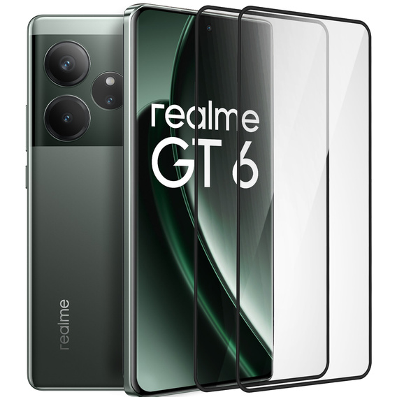 2x Szkło Hartowane do Realme GT 6, ERBORD 3D pełne, szybka na cały ekran
