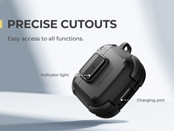 Etui Dexnor na Słuchawki Airpods 4 2024, Rugged Bumper, czarne