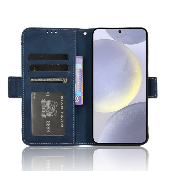 Etui z klapką do Samsung Galaxy S25 FE, Card Slot, granatowe