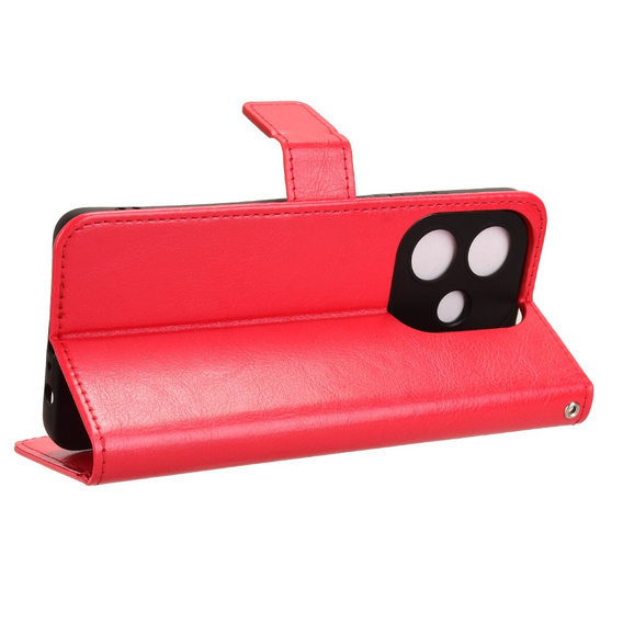 Etui z klapką do Oppo A40 / Oppo A40m, Crazy Horse Wallet, czerwone
