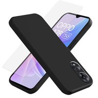 Zestaw Etui silikonowe do Oppo A78 5G, Silicone Lite, czarne + szkło