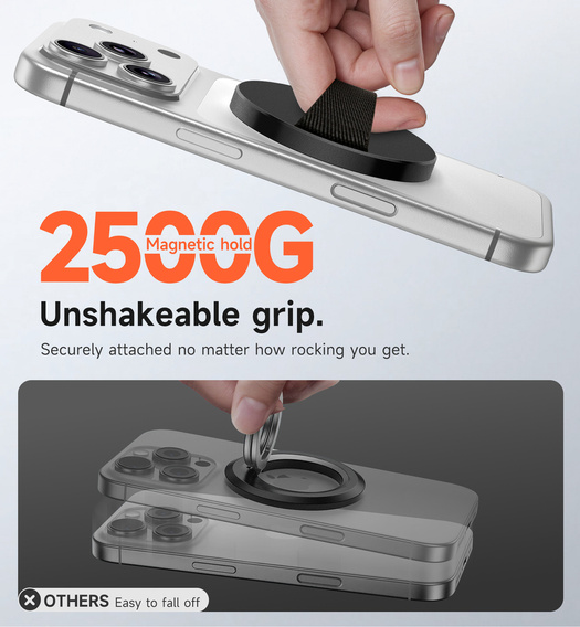 SURITCH MagSafe Magnetyczny uchwyt na palec, czarny