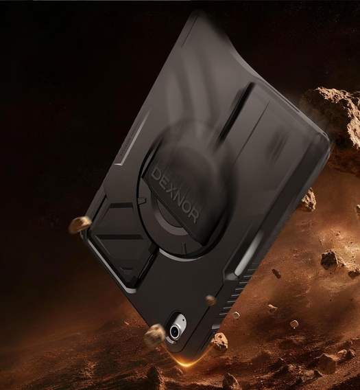 Etui Dexnor 360° do iPad 11" 2025 A16 (11 gen.) / iPad 10.9" 2022 (10 gen.), z paskiem i miejscem na rysik - czarne