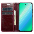 Etui z klapką do Samsung Galaxy S23, ERBORD Waxy Wallet, czerwone