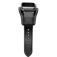 Pasek Skórzany do Apple Watch 1/2/3/4/5/6/7/8/9/10/11/SE Ultra 1/2/3 42/44/45/46/49mm, Czarny