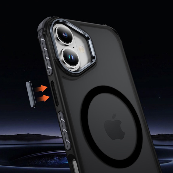 Etui pancerne do iPhone 17, Matt Case, do MagSafe, matowe z czarną ramką