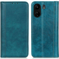 Etui do Xiaomi Redmi 13C / Poco C65, Wallet Litchi Leather, zielone