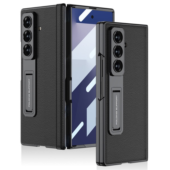 Etui GKK do Samsung Galaxy Z Fold7 5G ze szkłem i podstawką – czarne