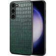 Etui do Samsung Galaxy S24+ Plus, Crocodile, skórzane zielone