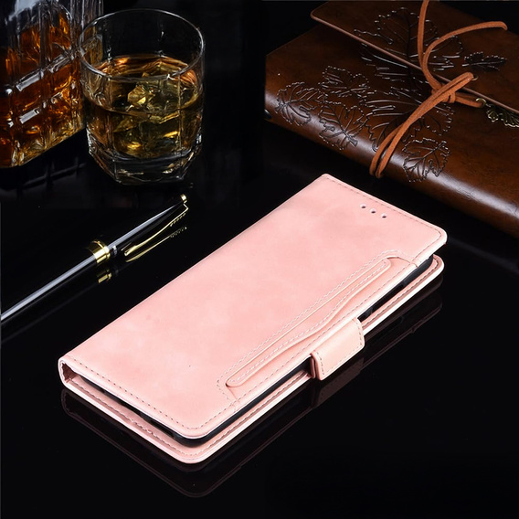 Etui z klapką do Motorola Edge 60 Pro – Card Slot Wallet, różowe