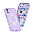 Etui do iPhone 17, do MagSafe, brokatowe, półprzezroczyste fioletowe
